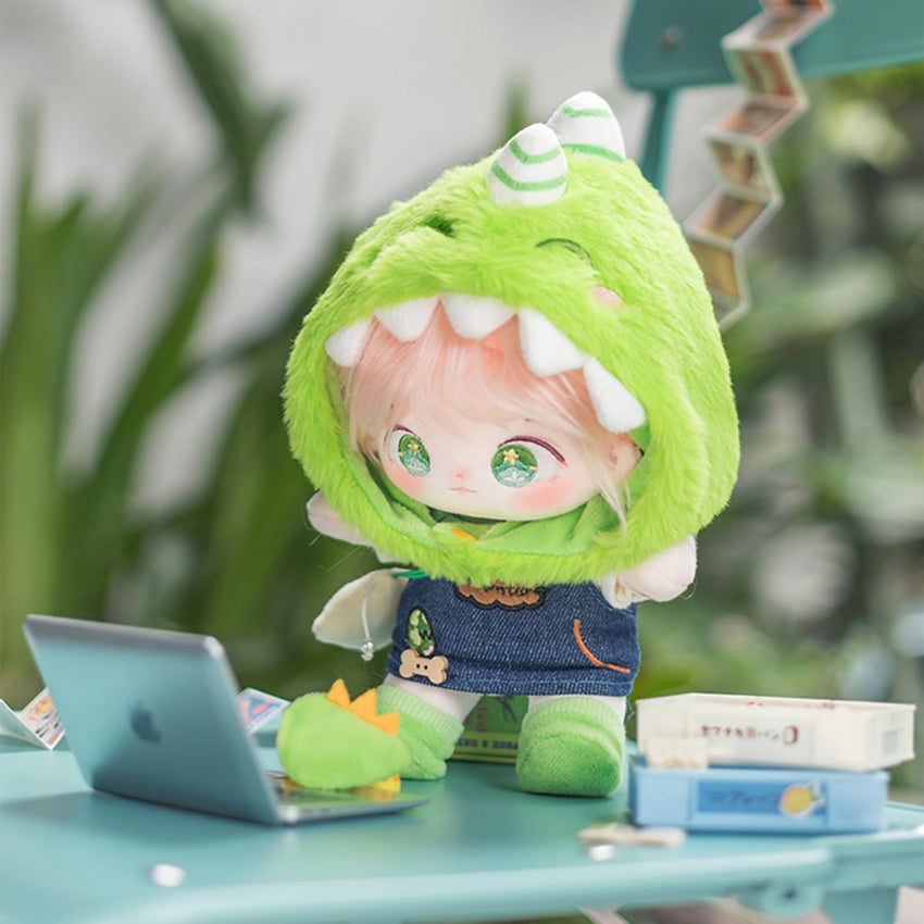 CALEMBOU 20cm Plush Doll, Cute Soft Stuffed Dress up Doll with Skeleton, Kawaii Plush Toys for Birthday with Clothes (Amiao + Working Lamb Set) - 7DAY'S