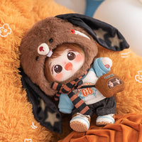 CALEMBOU 20cm Plush Doll, Cute Soft Stuffed Dress up Doll with Skeleton, Kawaii Plush Toys for Birthday with Clothes (Amiao + Working Lamb Set) - 7DAY'S