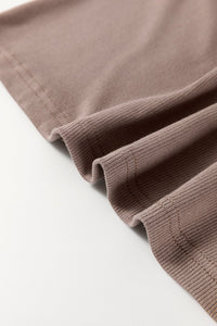 Carbon Grey Ribbed Knit Contrast Edge U Neck Slim Fit Tank Top - 7DAY'S