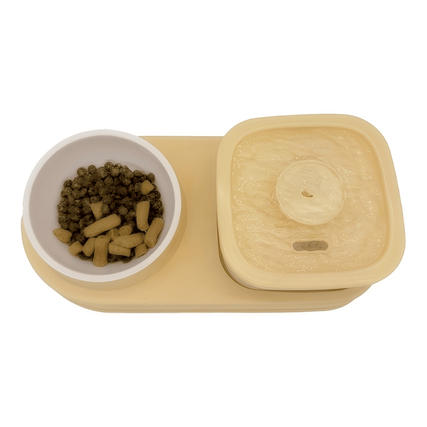 Cat Water Dispenser and Feeding Bowl 2 - in - 1, Dry and wet separation automatic water dispenser Sturdy cat feeding bowl Cat and dog feeding supplies easy to clean flow design Christmas gift - 7DAY'S