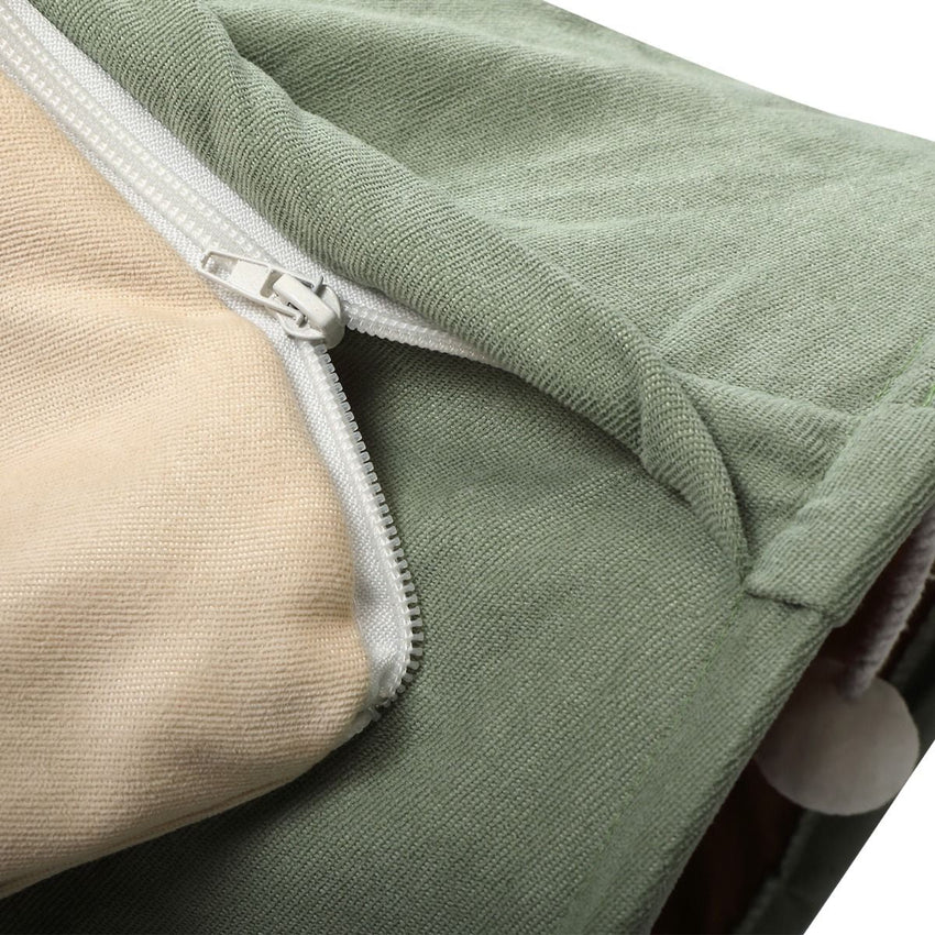 Cat's Telescopic Tunnel Cushioned Bed Pet Nest Teasing Balls Zipper Connection Feline Supplies, Bright Green XH - 7DAY'S