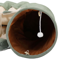 Cat's Telescopic Tunnel Cushioned Bed Pet Nest Teasing Balls Zipper Connection Feline Supplies, Bright Green XH - 7DAY'S