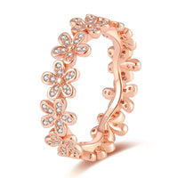 Silver Plated Women Luxury Stackable Ring Real Infinite Flower Daisy Fine Jewelry Rings For Engagement Weddling Party