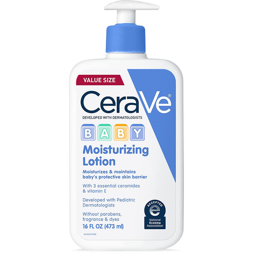CeraVe Baby Lotion, Gentle Baby Skin Care with Ceramides, Niacinamide & Vitamin E, Fragrance, Paraben, Dye & Phthalates Free, Lightweight Moisturizer, 8 Ounce, Packaging May Vary - 7DAY'S