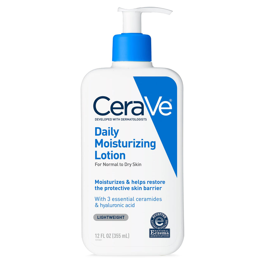 CeraVe Daily Moisturizing Lotion for Dry Skin, Body Lotion & Face Moisturizer with Hyaluronic Acid and Ceramides, Daily Moisturizer, Fragrance Free, Oil - Free, 19 Ounce - 7DAY'S