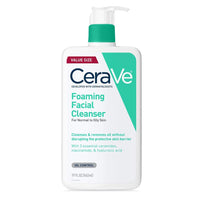 CeraVe Foaming Facial Cleanser, Daily Face Wash for Oily Skin, Hyaluronic Acid + Ceramides + Niacinamide, Fragrance Free & Paraben Free, Non - Drying Oil Control Face Wash, 16 Fluid Ounces - 7DAY'S