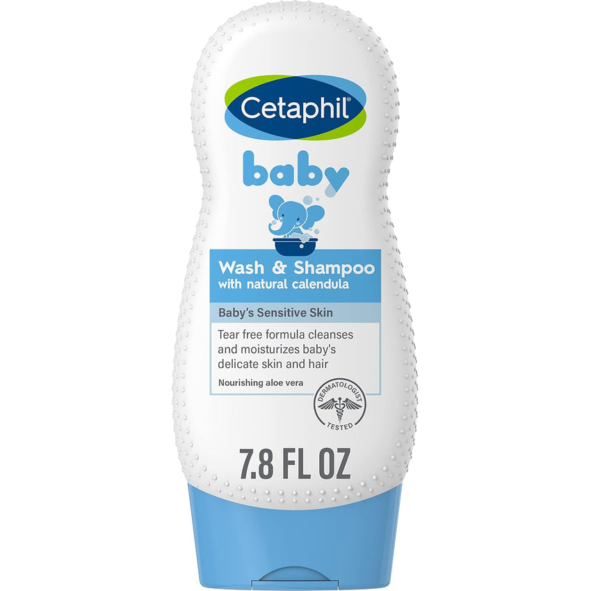 Cetaphil Baby Shampoo and Body Wash with Organic Calendula, Tear Free, Hypoallergenic, Ideal for Everyday Use, Dermatologist Tested, 7.8oz - 7DAY'S