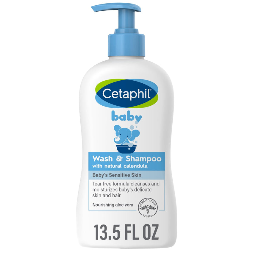Cetaphil Baby Shampoo and Body Wash with Organic Calendula, Tear Free, Hypoallergenic, Ideal for Everyday Use, Dermatologist Tested, 7.8oz - 7DAY'S