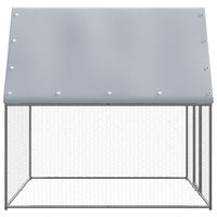 Chicken Cage Silver and Gray 6.6'x6.6'x6.6' Galvanized Steel - 7DAY'S