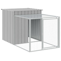 Chicken Cage with Run Light Gray 43.3"x79.1"x43.3" Galvanized Steel - 7DAY'S