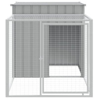 Chicken Cage with Run Light Gray 43.3"x79.1"x43.3" Galvanized Steel - 7DAY'S