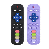Chuya Baby Teether Toy Chew Toy for Babies 3 - 24 Months TV Remote Control Shape Teething Relief Baby Toys for Infants (Black) - 7DAY'S