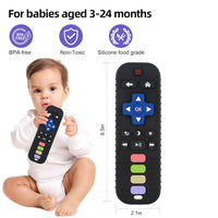 Chuya Baby Teether Toy Chew Toy for Babies 3 - 24 Months TV Remote Control Shape Teething Relief Baby Toys for Infants (Black) - 7DAY'S