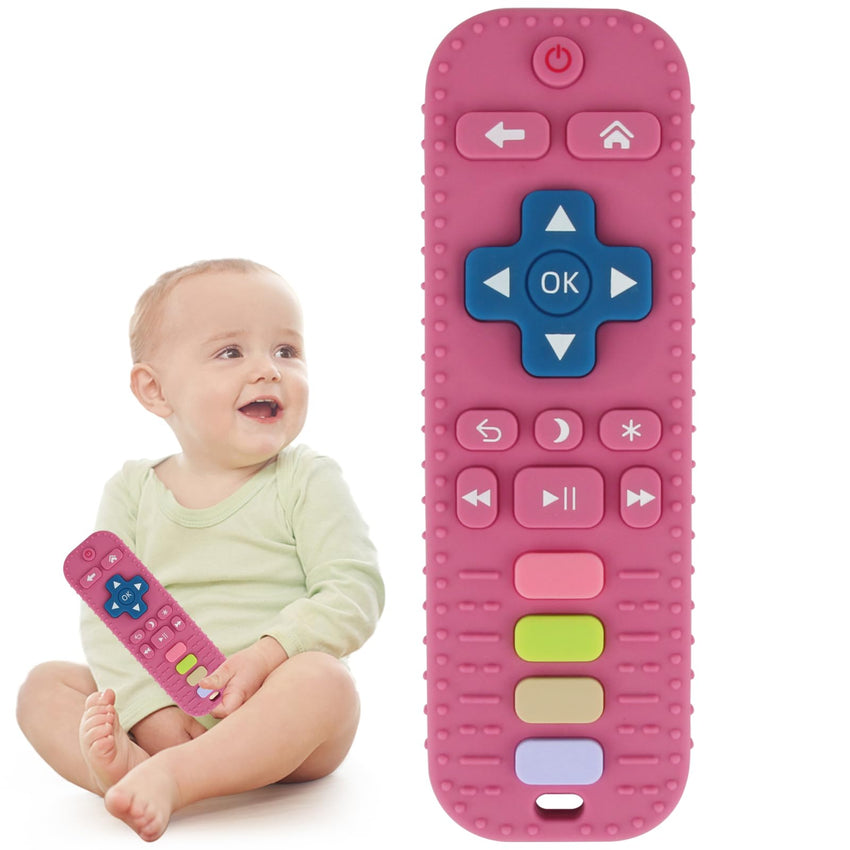 Chuya Baby Teether Toy Chew Toy for Babies 3 - 24 Months TV Remote Control Shape Teething Relief Baby Toys for Infants (Black) - 7DAY'S