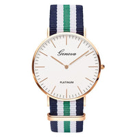 Classic Fashion Stripe Nylon Band Women Watch Top Luxury Brand Men Quartz Wrist Watch Lady Watch Montre Femme Horloge Saat Clock - 7DAY'S