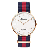 Classic Fashion Stripe Nylon Band Women Watch Top Luxury Brand Men Quartz Wrist Watch Lady Watch Montre Femme Horloge Saat Clock - 7DAY'S