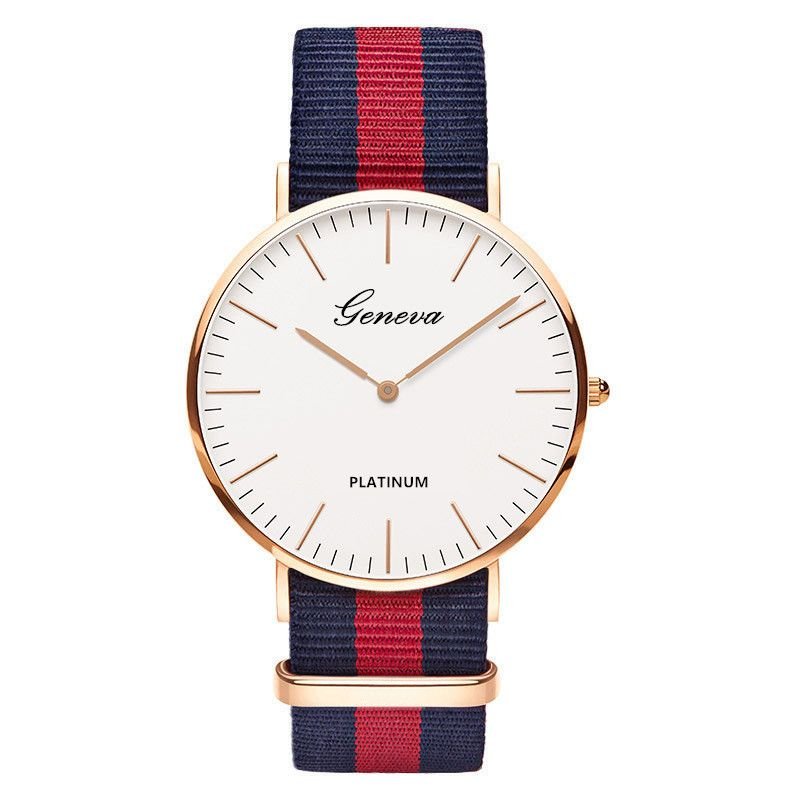 Classic Fashion Stripe Nylon Band Women Watch Top Luxury Brand Men Quartz Wrist Watch Lady Watch Montre Femme Horloge Saat Clock - 7DAY'S