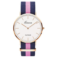 Classic Fashion Stripe Nylon Band Women Watch Top Luxury Brand Men Quartz Wrist Watch Lady Watch Montre Femme Horloge Saat Clock - 7DAY'S