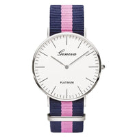 Classic Fashion Stripe Nylon Band Women Watch Top Luxury Brand Men Quartz Wrist Watch Lady Watch Montre Femme Horloge Saat Clock - 7DAY'S