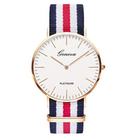 Classic Fashion Stripe Nylon Band Women Watch Top Luxury Brand Men Quartz Wrist Watch Lady Watch Montre Femme Horloge Saat Clock - 7DAY'S