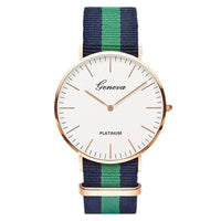 Classic Fashion Stripe Nylon Band Women Watch Top Luxury Brand Men Quartz Wrist Watch Lady Watch Montre Femme Horloge Saat Clock - 7DAY'S