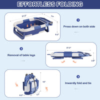 Collapsible Baby Bathtub for Newborn with Real - time Temp Monitor + Soft Floating Cushion Durable Foldable Baby Tubs for Infants to Toddler, Portable Travel Bathtub with Drain Hole Grey - 7DAY'S