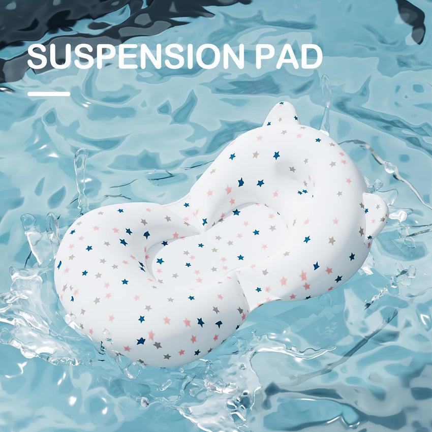 Collapsible Baby Bathtub for Newborn with Real - time Temp Monitor + Soft Floating Cushion Durable Foldable Baby Tubs for Infants to Toddler, Portable Travel Bathtub with Drain Hole Grey - 7DAY'S