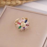 Colored Zircon Sunflower Ring Female - 7DAY'S