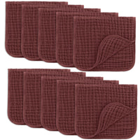 Comfy Cubs Muslin Burp Cloths 20" x 10", Pack of 10 - Large, 6 - Layer, Ultra Absorbent 100% Cotton for Baby Drool and Messes - Soft, Safe & Gentle Baby Burp Cloths for Boys & Girls - Multi - 7DAY'S