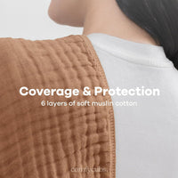 Comfy Cubs Muslin Burp Cloths 20" x 10", Pack of 10 - Large, 6 - Layer, Ultra Absorbent 100% Cotton for Baby Drool and Messes - Soft, Safe & Gentle Baby Burp Cloths for Boys & Girls - Multi - 7DAY'S