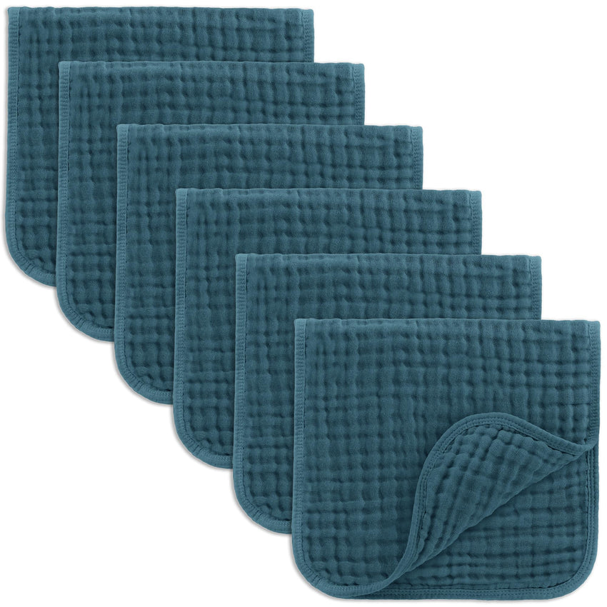 Comfy Cubs Muslin Burp Cloths 20" x 10", Pack of 10 - Large, 6 - Layer, Ultra Absorbent 100% Cotton for Baby Drool and Messes - Soft, Safe & Gentle Baby Burp Cloths for Boys & Girls - Multi - 7DAY'S
