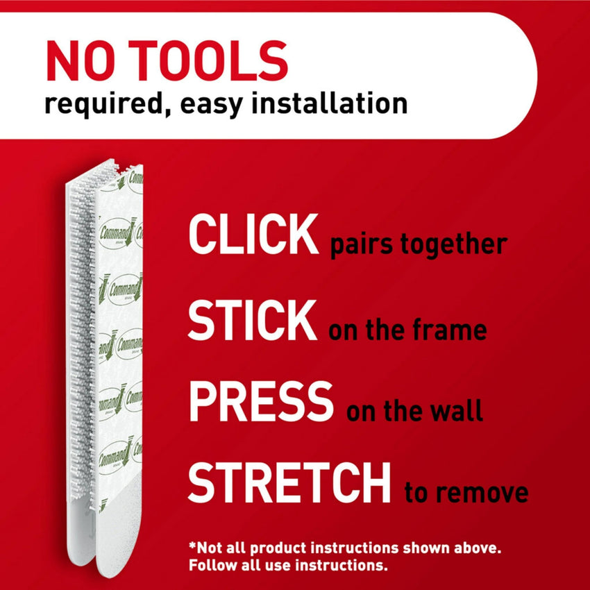 Command 15 lb Large Picture Hanging Strips 14 Pairs (28 Command Strips), Damage - Free Hanging Picture Hangers, No Tools Wall Hanger for Home Decor, White Adhesive - 7DAY'S