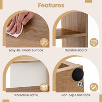 Convex Bookshelf 3 - Shelf Open Bookcase Room Organizer with Anti - Toppling Device - 7DAY'S