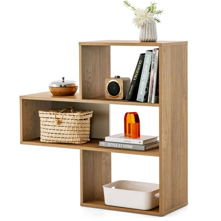 Convex Bookshelf 3 - Shelf Open Bookcase Room Organizer with Anti - Toppling Device - 7DAY'S