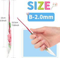 Coopay Crochet Hooks, 2mm Crochet Hook Ergonomic, See - Through Resin Handle with Flowers Inside, Pretty & Pleasant, Ideal for Crocheting Blankets, Dolls, Shawls, Hats, Scarves (B - 2.0mm) - 7DAY'S