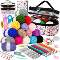 Coopay Crochet Kit Beginners Crochet Hook Set with Crochet Yarn,58PCS Portable Crochet Set Ergonomic Crochet Hooks Travel Knitting Crochet Supplies - 7DAY'S