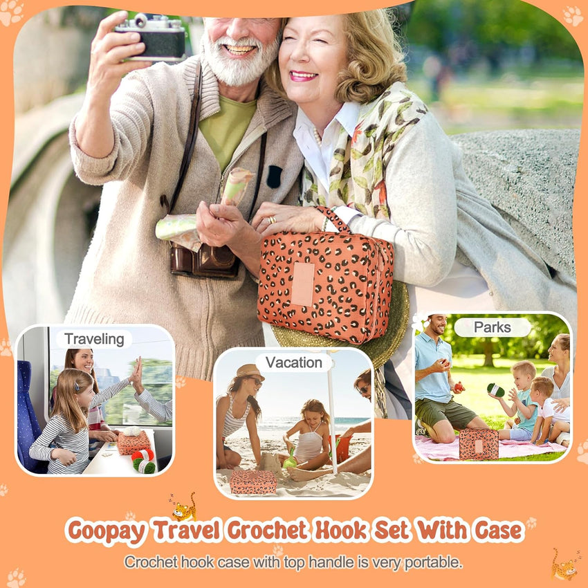 Coopay Crochet Kit Beginners Crochet Hook Set with Crochet Yarn,58PCS Portable Crochet Set Ergonomic Crochet Hooks Travel Knitting Crochet Supplies - 7DAY'S