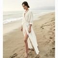 Crochet White Knitted Beach Cover up dress Tunic Long Pareos Bikinis Cover ups Swim Cover up Robe Plage Beachwear - 7DAY'S