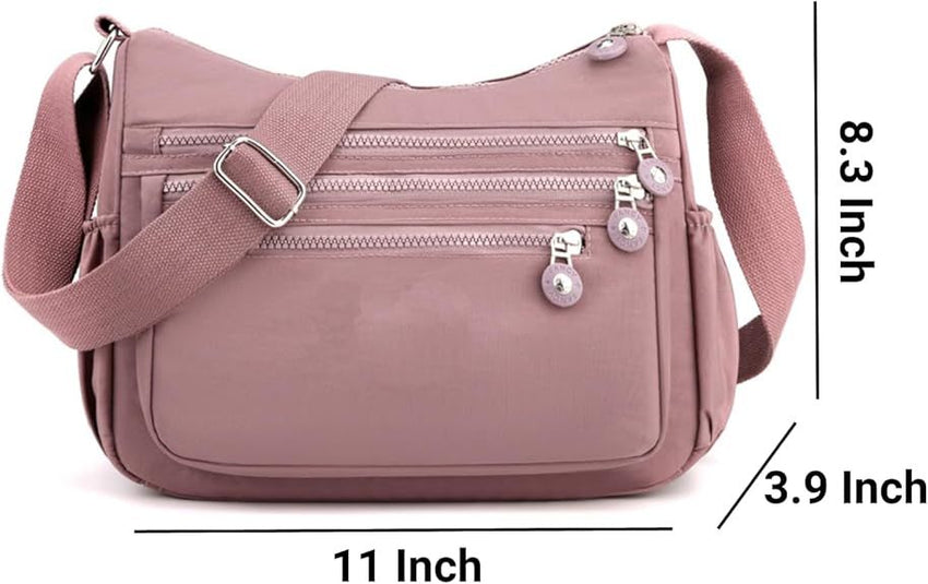Crossbody Bag for Women, Nylon Waterproof Shoulder Bag with Pockets Adjustable Strap, Purse Handbag for Women - 7DAY'S