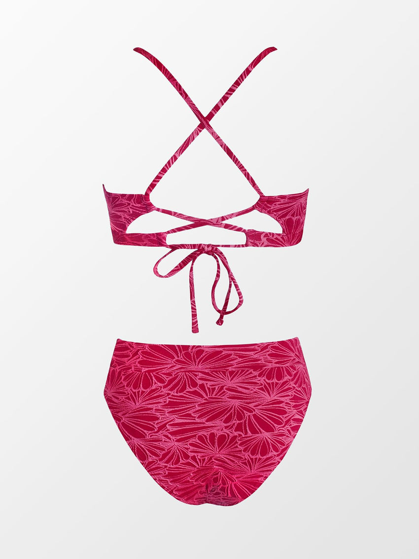 CUPSHE Bikini Set for Women Bathing Suit High Waisted Scalloped V Neck Two Pieces Swimsuit - 7DAY'S