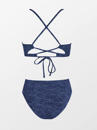 CUPSHE Bikini Set for Women Bathing Suit High Waisted Scalloped V Neck Two Pieces Swimsuit - 7DAY'S