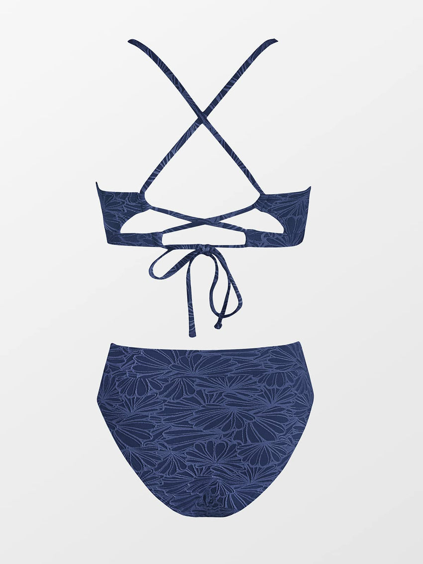 CUPSHE Bikini Set for Women Bathing Suit High Waisted Scalloped V Neck Two Pieces Swimsuit - 7DAY'S