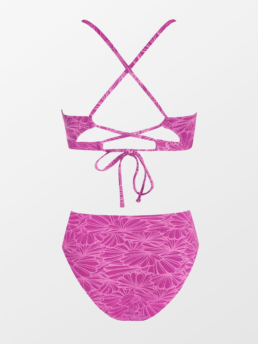 CUPSHE Bikini Set for Women Bathing Suit High Waisted Scalloped V Neck Two Pieces Swimsuit - 7DAY'S