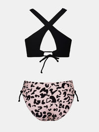 CUPSHE Bikini Set for Women Two Piece Swimsuit V Neck Triangle Top Wide Straps Cross Back Lace up Mid Rise - 7DAY'S