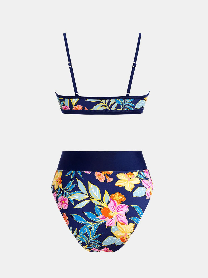 CUPSHE Bikini Set for Women Two Piece Swimsuits Cut Out High Waisted Scoop Neck V Cut Bottom - 7DAY'S