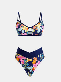 CUPSHE Bikini Set for Women Two Piece Swimsuits Cut Out High Waisted Scoop Neck V Cut Bottom - 7DAY'S