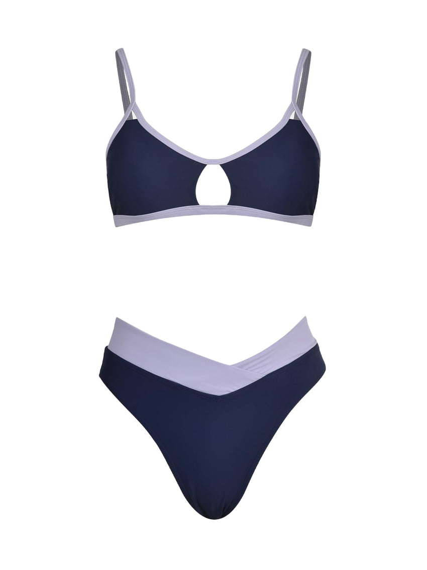 CUPSHE Bikini Set for Women Two Piece Swimsuits Cut Out High Waisted Scoop Neck V Cut Bottom - 7DAY'S