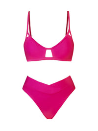 CUPSHE Bikini Set for Women Two Piece Swimsuits Cut Out High Waisted Scoop Neck V Cut Bottom - 7DAY'S