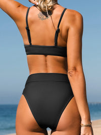 CUPSHE Bikini Set for Women Two Piece Swimsuits Cut Out High Waisted Scoop Neck V Cut Bottom - 7DAY'S