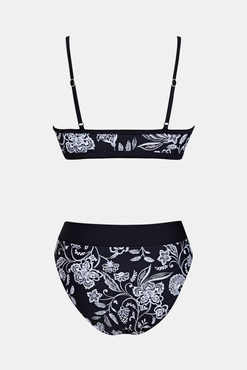 CUPSHE Bikini Set for Women Two Piece Swimsuits Cut Out High Waisted Scoop Neck V Cut Bottom - 7DAY'S